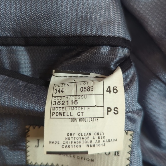 Jack Victor Blue Black Pinstripe Wool Blazer Suit Jacket - Picture 4 of 11